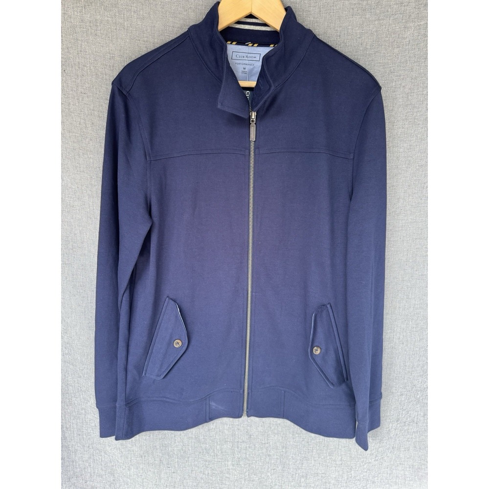 Club Room Men's Blue Full-Zip Sweater